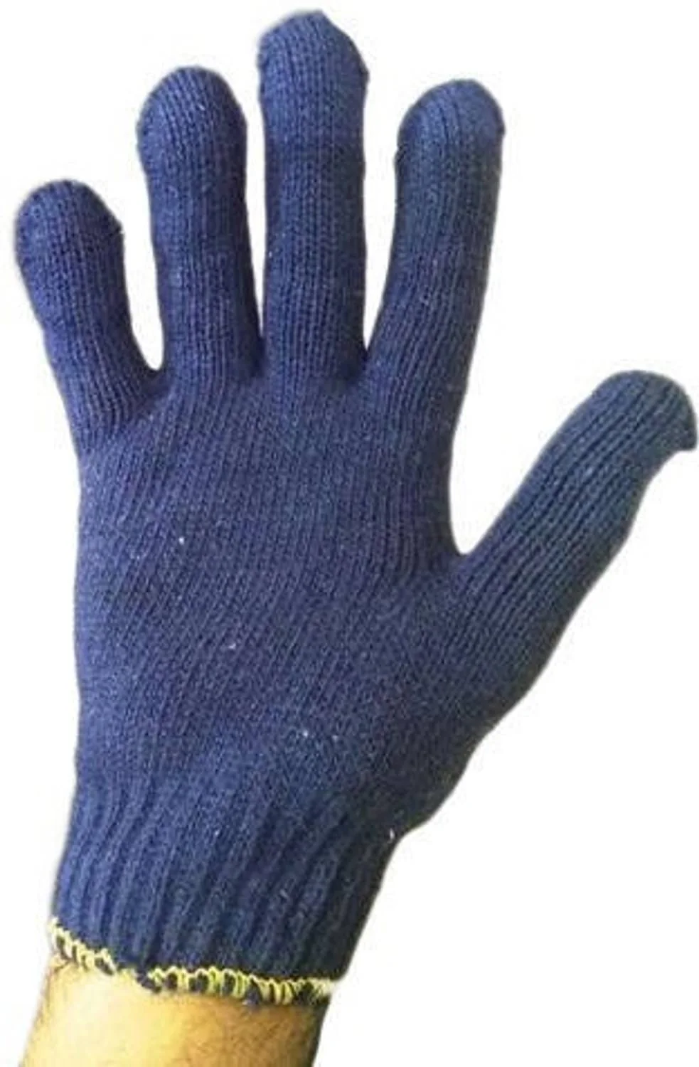 Dark blue knitted cotton glove