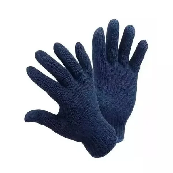 Pair of dark blue cotton gloves