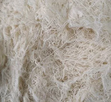 Close-up texture of cotton yarn waste