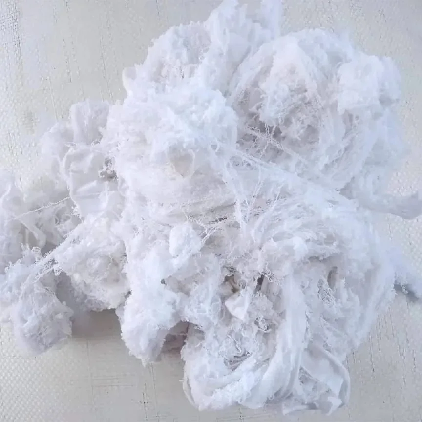 White cotton yarn waste